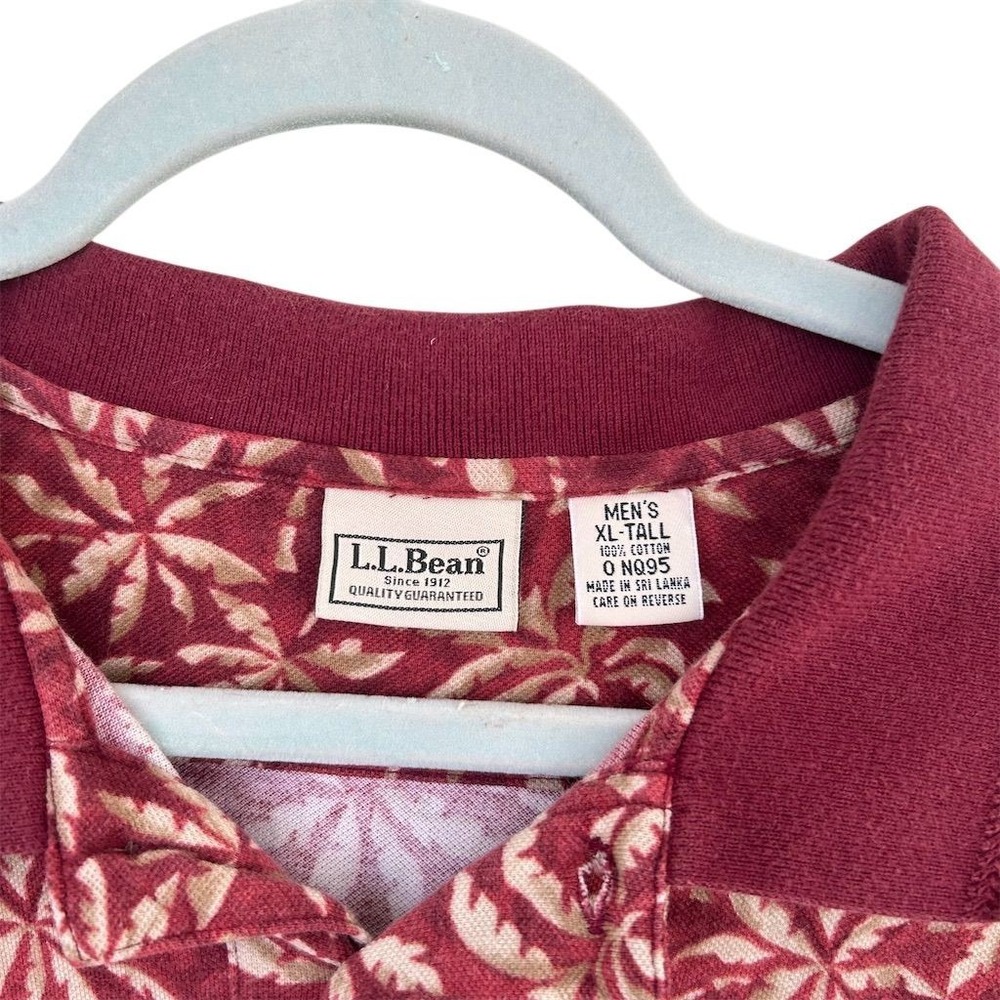 L.L. Bean Men's XLT Floral Beach Luau Polo Shirt Multicolor Short Sleeve Casual - Picture 3 of 6